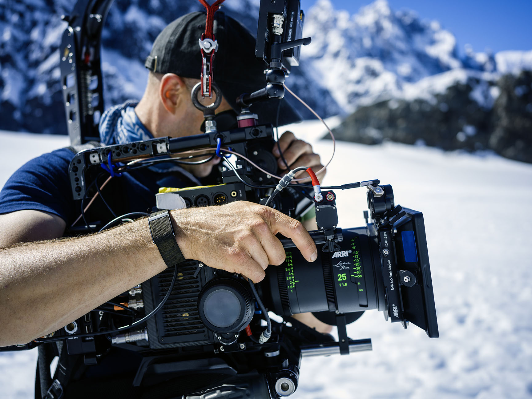 Sometimes we as part of the film crew are asked to work on remote locations like here on the glacier at Ruth Amphitheater in Denali National Park in Alaska.
